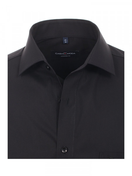 CASAMODA Regular Fit Overhemd Zwart Kent Popeline - Weergave 1