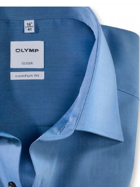 OLYMP Comfort Fit Overhemd Medium blauw New Kent Chambray