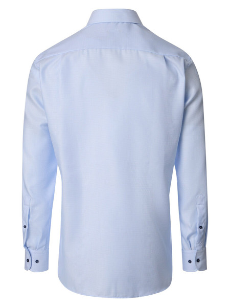 VENTI Comfort Fit Overhemd Lichtblauw Kent Struktur