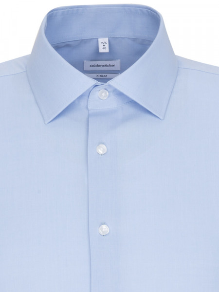 SEIDENSTICKER Extra Slim Fit Overhemd Lichtblauw Business Kent Fil à Fil - Weergave 2