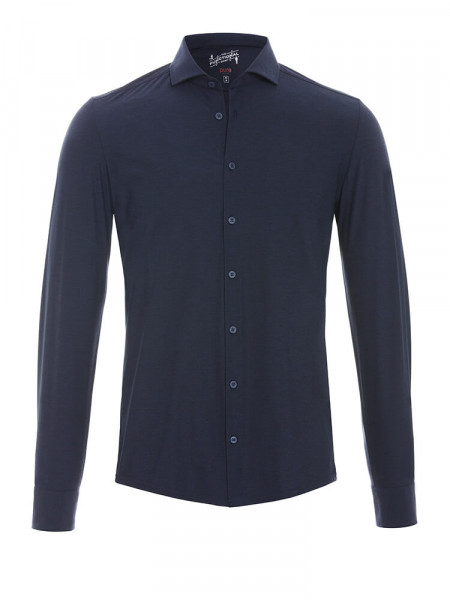 PURE Extra Slim Fit Overhemd Marine Haifisch Jersey - Weergave 1