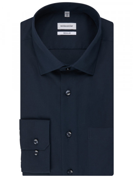 SEIDENSTICKER Regular Fit Overhemd Marine Business Kent Popeline - Weergave 4