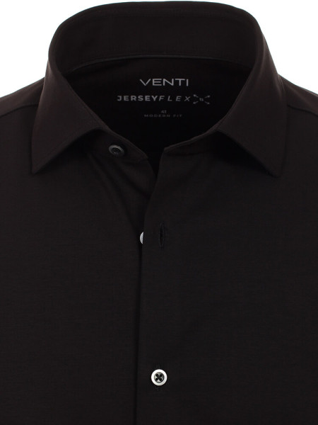 VENTI Regular Fit Overhemd Zwart Kent Jersey - Weergave 1