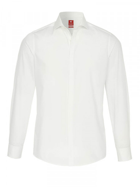 PURE Slim Fit Overhemd Lichtbeige Haifisch Popeline - Weergave 1