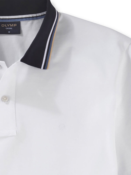 OLYMP Polo Wit Piqué