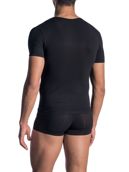 OLAF BENZ Regular Fit Zwart Microfaser