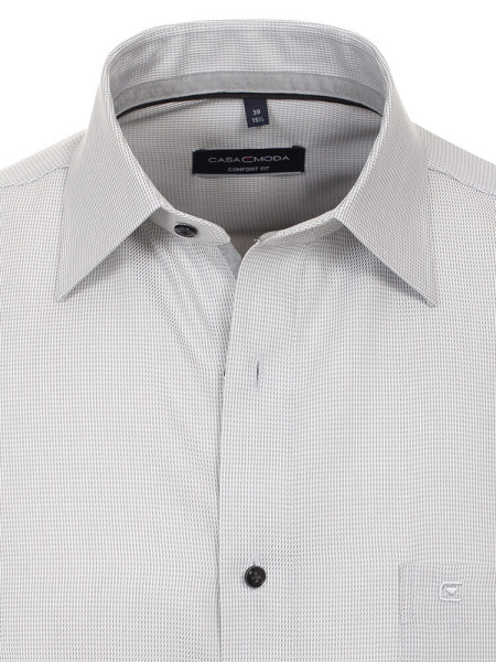 CASAMODA Comfort Fit Overhemd Lichtgrijs Kent Struktur - Weergave 1