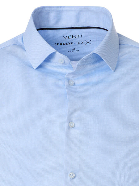 VENTI Slim Fit Overhemd Lichtblauw Kent Jersey - Weergave 1