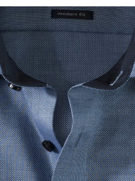 OLYMP Regular Fit Overhemd Donkerblauw Global Kent Struktur - Weergave 1