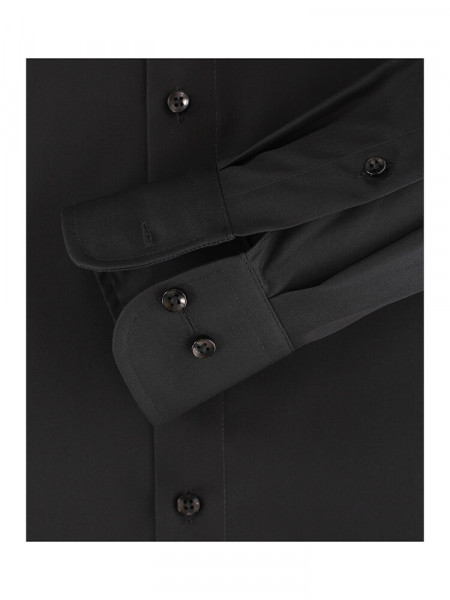 CASAMODA Comfort Fit Overhemd Zwart Kent Popeline - Weergave 2