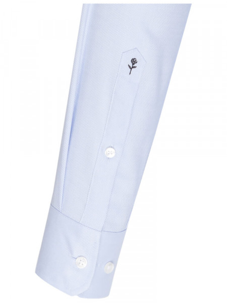 SEIDENSTICKER Slim Fit Overhemd Lichtblauw Business Kent Struktur - Weergave 1
