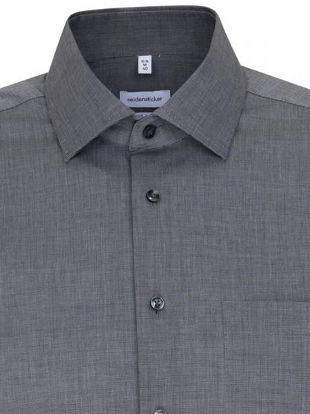 SEIDENSTICKER Regular Fit Overhemd Antraciet Business Kent Fil à Fil - Weergave 2