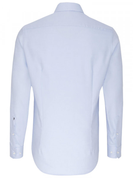 SEIDENSTICKER Tailored Fit Overhemd Lichtblauw Business Kent Struktur
