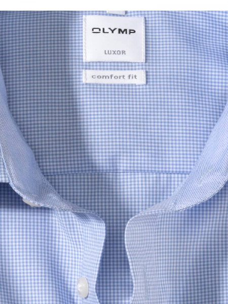 OLYMP Comfort Fit Overhemd Medium blauw New Kent Popeline - Weergave 1