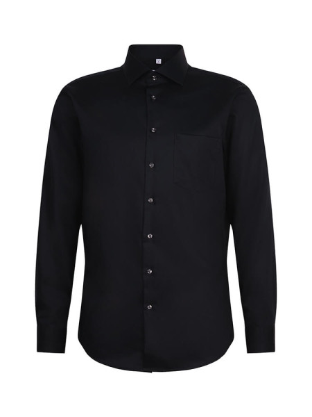 SEIDENSTICKER Regular Fit Overhemd Zwart New Kent Twill