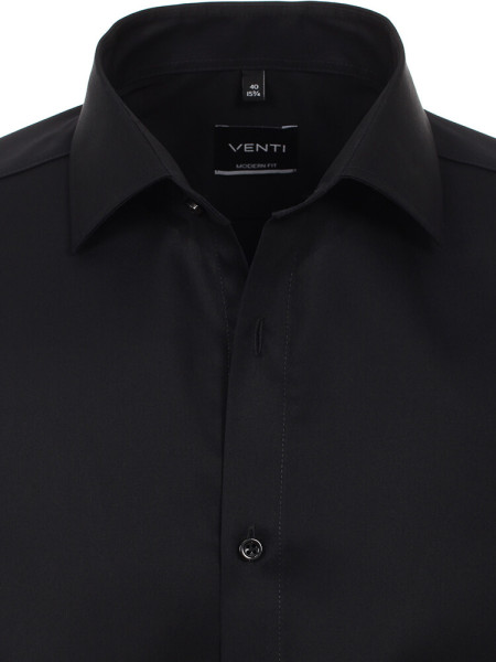 VENTI Regular Fit Overhemd Zwart Kent Twill - Weergave 1