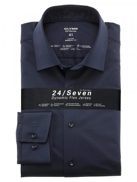 OLYMP Luxor 24/Seven modern fit jersey overhemd