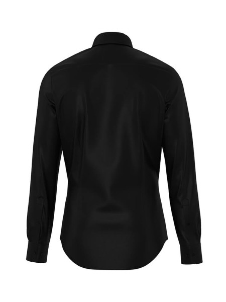 SEIDENSTICKER Slim Fit Overhemd Zwart New Kent Satin  - Weergave 1