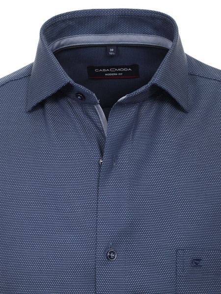 CASAMODA Regular Fit Overhemd Donkerblauw Kent Natté - Weergave 1
