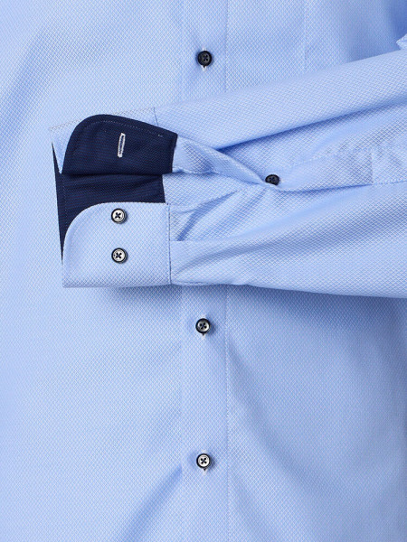 VENTI Comfort Fit Overhemd Lichtblauw Button-Down Struktur - Weergave 2