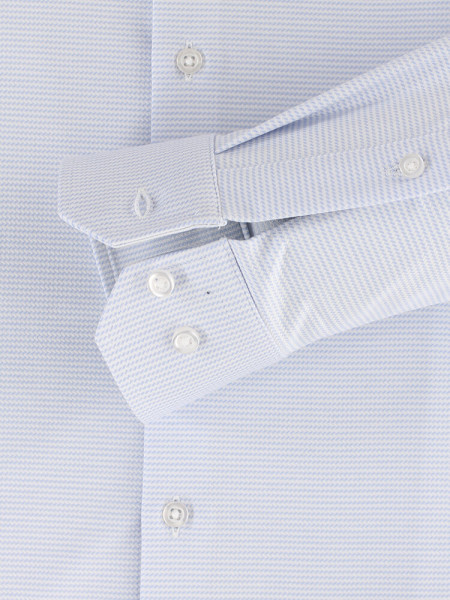 VENTI Slim Fit Overhemd Lichtblauw Kent Jersey - Weergave 2