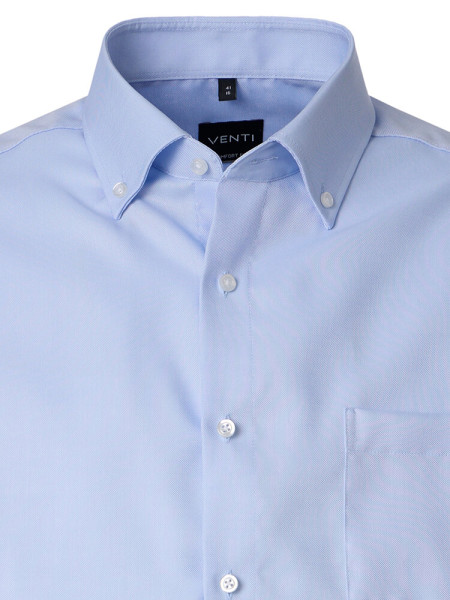 VENTI Comfort Fit Overhemd Lichtblauw Button-Down Fein Oxford - Weergave 1