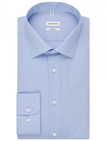SEIDENSTICKER Tailored Fit Overhemd Lichtblauw Business Kent Fil à Fil - Weergave 4