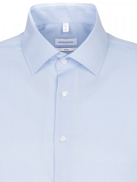 SEIDENSTICKER Slim Fit Overhemd Lichtblauw Business Kent Fil à Fil - Weergave 2