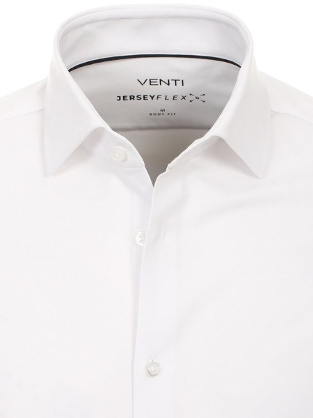 VENTI Slim Fit Overhemd Wit Kent Jersey - Weergave 1