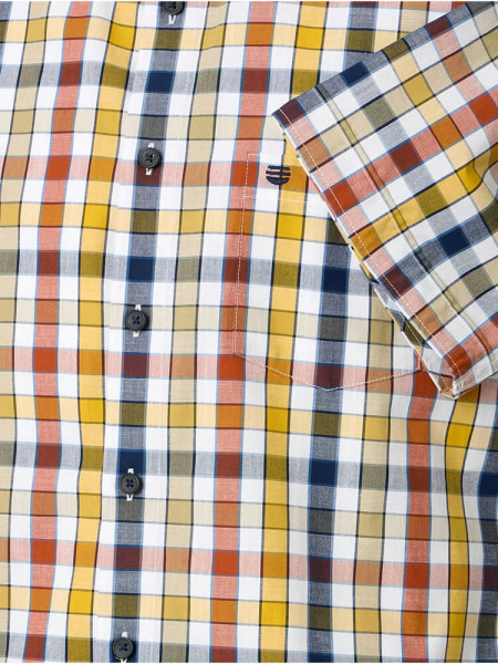 REDMOND Regular Fit Overhemd Geel Kent Struktur - Weergave 2