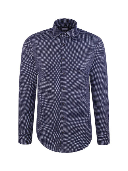 SEIDENSTICKER Slim Fit Overhemd Donkerblauw New Kent Twill