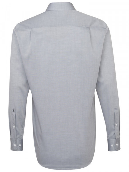 SEIDENSTICKER Regular Fit Overhemd Grijs Business Kent Chambray