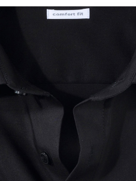 OLYMP Comfort Fit Overhemd Zwart New Kent Popeline - Weergave 1