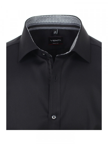 VENTI Slim Fit Overhemd Zwart Kent Twill - Weergave 1