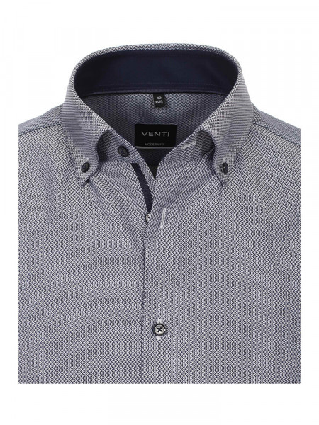 VENTI Regular Fit Overhemd Donkerblauw Button-Down Dobby - Weergave 1