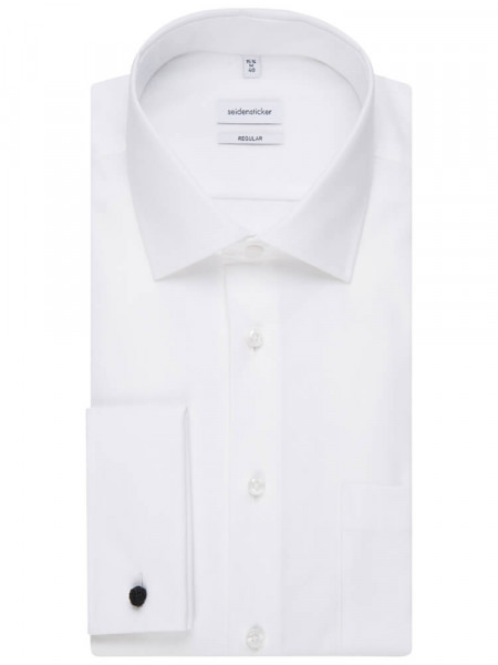 SEIDENSTICKER Regular Fit Overhemd Wit Business Kent Popeline - Weergave 4
