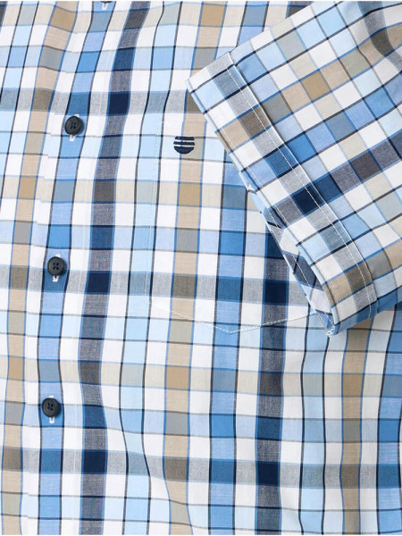 REDMOND Regular Fit Overhemd Lichtblauw Kent Struktur - Weergave 2