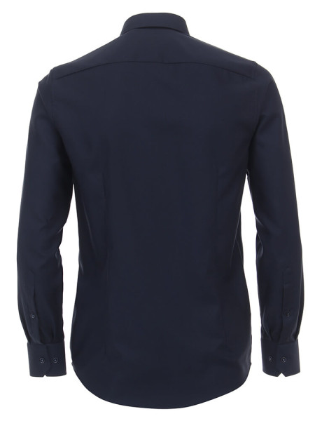 VENTI Regular Fit Overhemd Donkerblauw Kent Struktur
