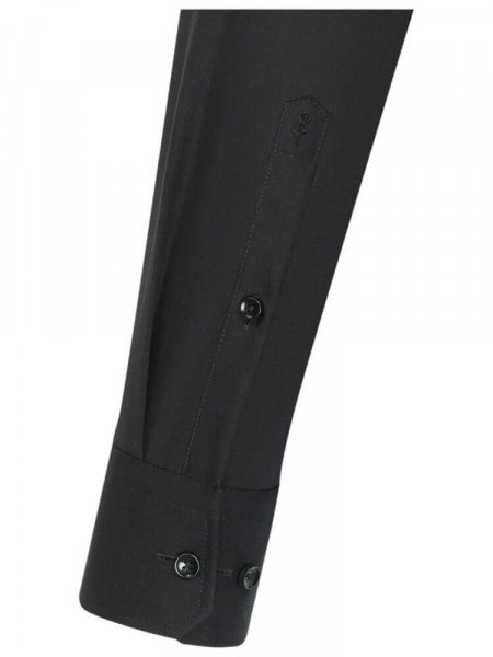 SEIDENSTICKER Extra Slim Fit Overhemd Zwart Business Kent Popeline - Weergave 1