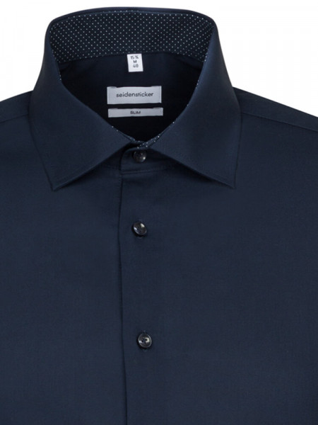 SEIDENSTICKER Slim Fit Overhemd Marine Business Kent Popeline - Weergave 2