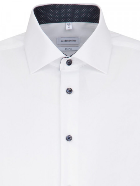 SEIDENSTICKER Tailored Fit Overhemd Wit Business Kent Popeline - Weergave 2