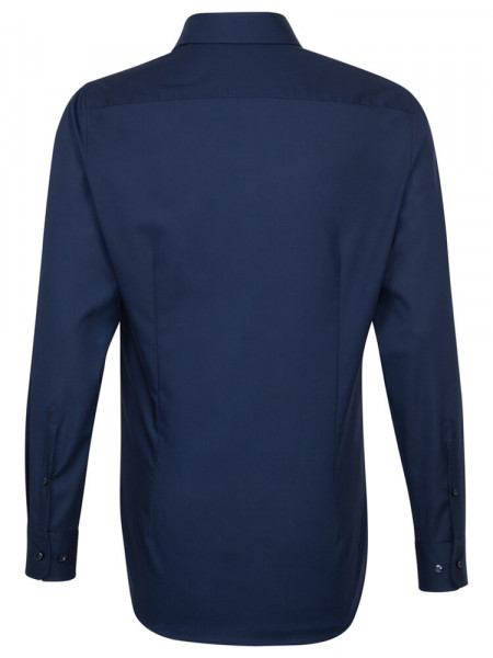 SEIDENSTICKER Tailored Fit Overhemd Marine Business Kent Popeline