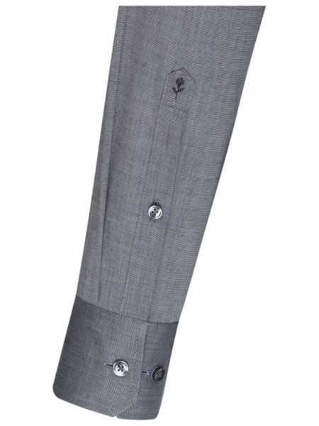 SEIDENSTICKER Regular Fit Overhemd Antraciet Business Kent Fil à Fil - Weergave 1