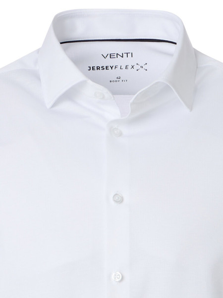 VENTI Comfort Fit Overhemd Wit Kent Jersey - Weergave 1