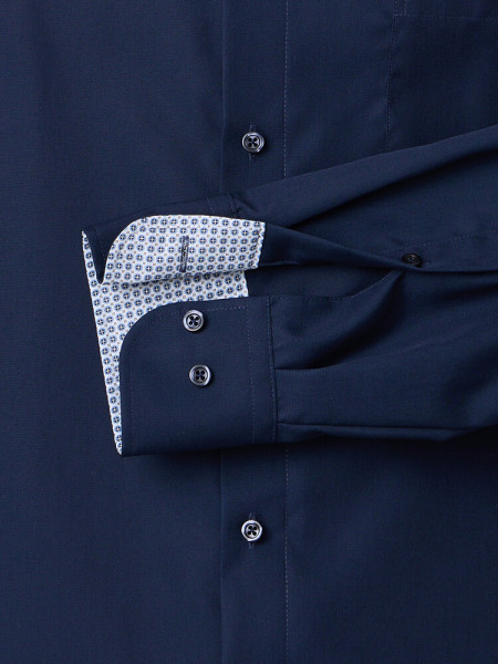 VENTI Comfort Fit Overhemd Donkerblauw Kent Popeline - Weergave 2