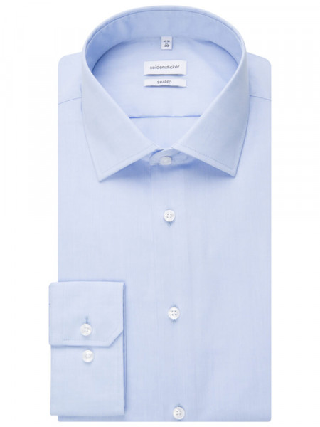 SEIDENSTICKER Tailored Fit Overhemd Lichtblauw Business Kent Chambray - Weergave 4