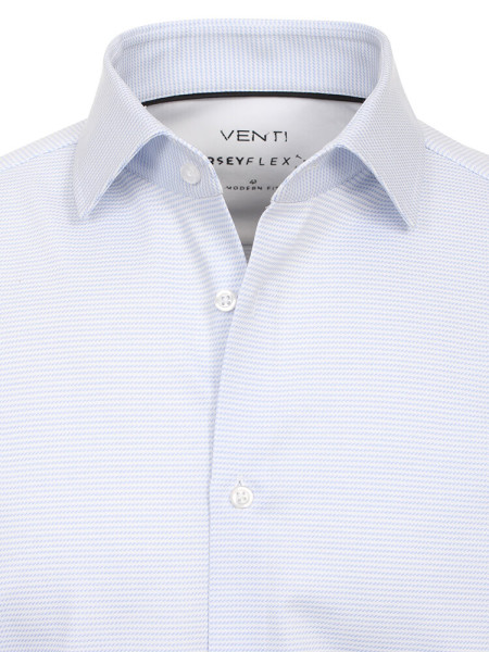 VENTI Regular Fit Overhemd Lichtblauw Kent Jersey - Weergave 1