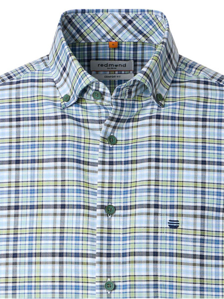 REDMOND Comfort Fit Overhemd Groen Button-Down Fein Oxford - Weergave 1