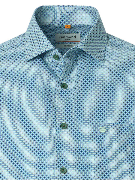 REDMOND Regular Fit Overhemd Groen Kent Print - Weergave 1