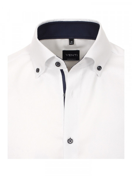 VENTI Regular Fit Overhemd Wit Button-Down Dobby - Weergave 1